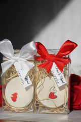 Darčeky pre svadobčanov - Mini dekoračné tanieriky so srdiečkami - 16523599_