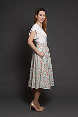 Sukne - Zavinovacia sukňa kvetinová modrá Alica - 16525161_