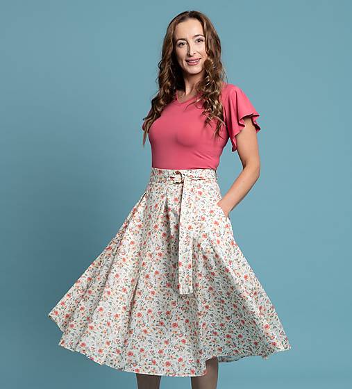 Sukne - Zavinovacia sukňa kvetinová Alica - 16525175_