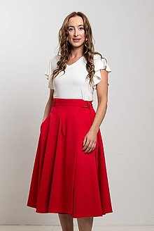 Sukne - Zavinovacia sukňa červená Alica - 16525106_