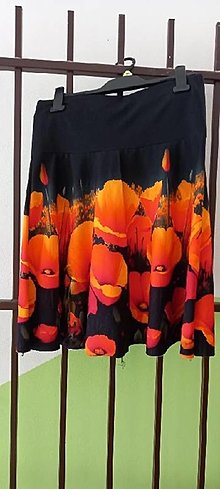 Sukne - Půlkolová sukně - oranžové máky, velikost M/L - POSLEDNÍ KUS! - 16525261_
