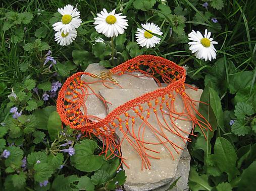 Náhrdelníky - Náhrdelník oranžový strapcový, č. 3954 - 16523467_