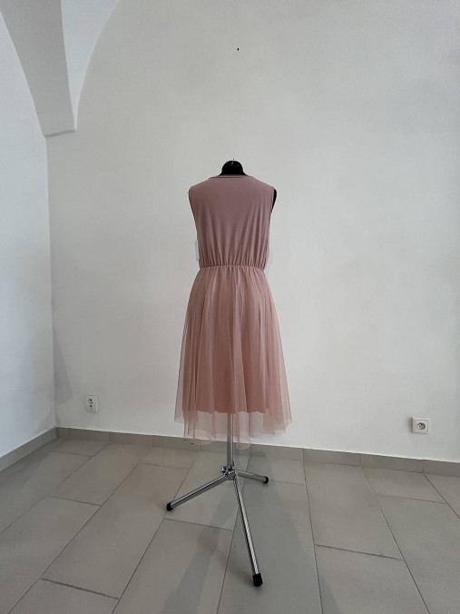 Letné tylové šaty- ružové