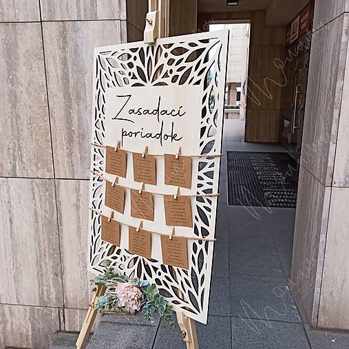 Papiernictvo - Drevený zasadací poriadok na svadbu - 16525447_