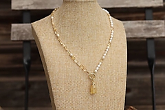 Náhrdelník - prírodné perly a citrín