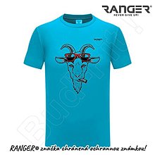 Topy, tričká, tielka - Tričko RANGER® - GOAT WEARING SUNGLASSES (Modrá) - 16522864_