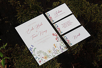 Papiernictvo - Svadobné oznámenie - lúka kvetov - 16525074_