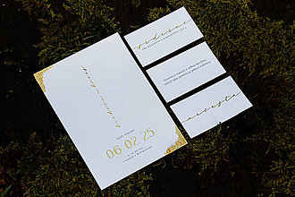 Papiernictvo - Svadobné oznámenie - zlaté minimalistické - 16525258_