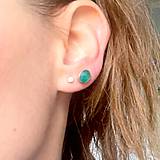 Náušnice - Green Onyx Stud Earrings / Náušnice so zeleným ónyxom  E031 - 16525999_
