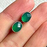 Náušnice - Green Onyx Stud Earrings / Náušnice so zeleným ónyxom  E031 - 16526000_
