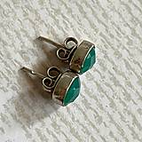 Náušnice - Green Onyx Stud Earrings / Náušnice so zeleným ónyxom  E031 - 16526001_
