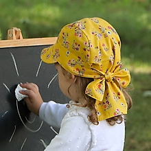 Detské čiapky - Letný detský šilt žltá lúka - 16527388_