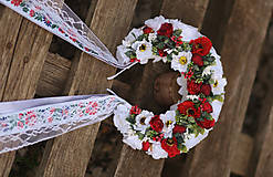 Ozdoby do vlasov - Folklórna svadobná kvetinová parta - 16527543_