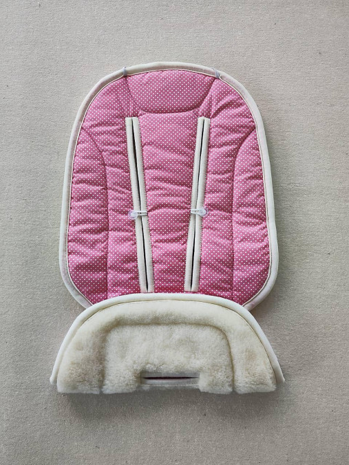 Detský textil - Vlnienka Podložka do kočíka CYBEX Gazelle S 2 100% Merino top super wash Natural Bodka ružová - 16526481_