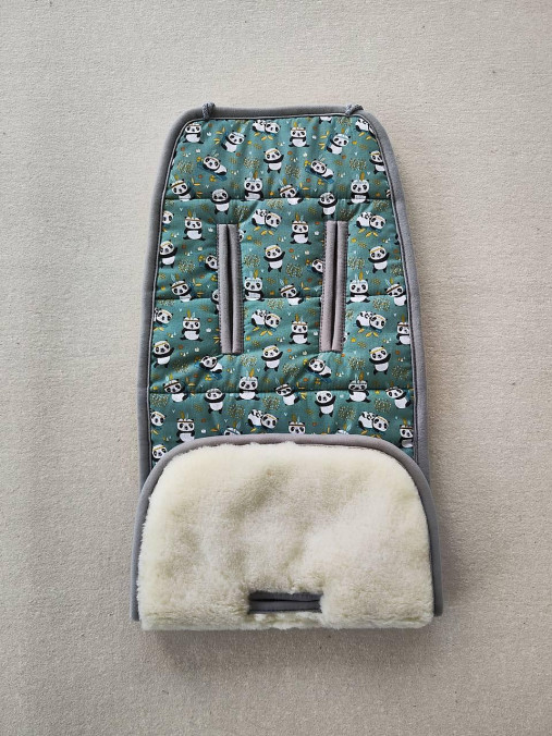 Detský textil - Podložka do kočíka Britax go next 100% Merino Top Super wash Natural Panda Mint Green - 16526571_
