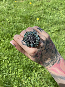 Prstene - Prstienok z maľovaného hodvábu-Smaragdovozelený - 16525556_