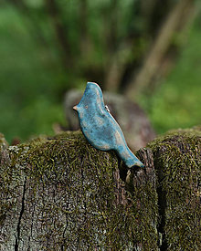 Dekorácie - Vtáčik tyrkysovej farby (papagáj) - 16527110_