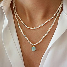 Náhrdelníky - Dva perlové náhrdelníky (gold filled) - 16526106_