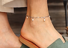 Náramky - Retiazkový náramok na nohu perly - 16526176_