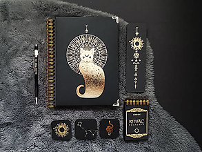 Papiernictvo - Čierny zápisník mačka - 16526202_