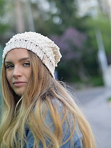 Detské čiapky - Prechodná čiapka 100% bavlna: smotanová - 16528115_