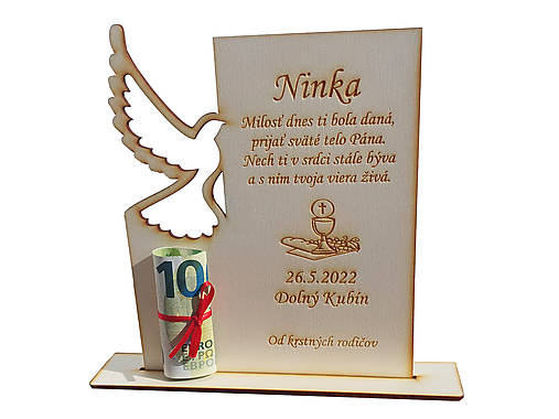 Pamiatka na 1. sväte prijímanie stojan HOLUBICA