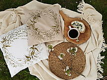 Úžitkový textil - Vankúš veniec tráv biely ľan - 16528243_