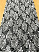 Úžitkový textil - Štóla -  čierno-šedé lístky - 16528239_
