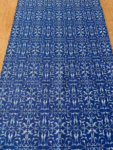 Úžitkový textil - Štóla -  modre ornamenty - 16528478_