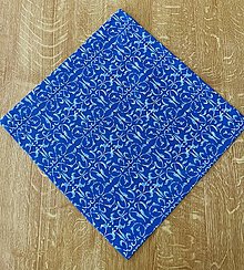 Úžitkový textil - Štóla -  modre ornamenty (35x35) - 16528486_