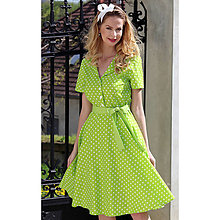 Šaty - Colette - retro košeľové šaty, zelené - 16529498_