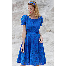 Šaty - Stella - letné šaty z madeiry, modré - 16529856_