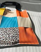 Veľké tašky - ŠACHOVNICA farebná kožená taška - 16528050_