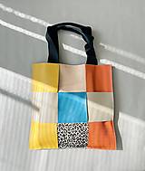 Veľké tašky - ŠACHOVNICA farebná kožená taška - 16528059_