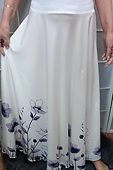 Sukne - Dlouhá půlkolová sukně - něžné květy S - XXL - 16529530_