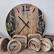 Hodiny - Veľké nástenné hodiny - staré drevo, priemer 58 cm - 16528520_