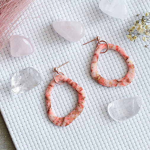 Náušnice - Náušnice Coral Rose Gold - 16529096_