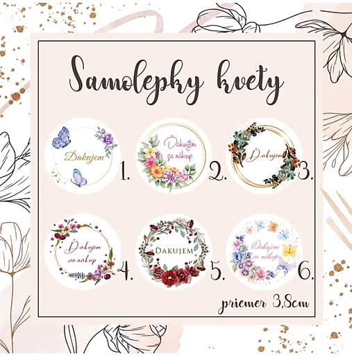 Papier - Ďakovné samolepky - kvetinové s textom Ďakujem, Ďakujem za nákup - 16528642_