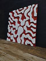 Obrazy - 3D Wall Art Red/White - 16528675_