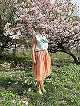 Sukne - Hodvábna sukňa Peach fuzz - 16527688_