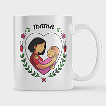 Nádoby - Hrnček na deň matiek - Mama (Biela) - 16528299_