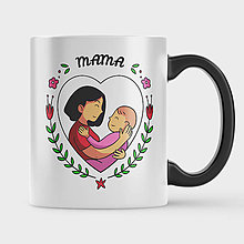Nádoby - Hrnček na deň matiek - Mama (Čierna) - 16528303_