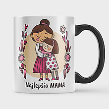 Nádoby - Hrnček na deň matiek - Najlepšia mama (Čierna) - 16528309_