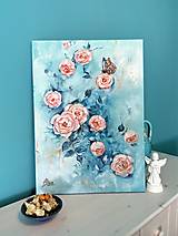 Obrazy - Vintage roses with butterfly - 16530562_