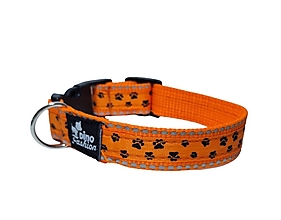 Pre zvieratá - Reflexný obojok oranžový Dog Paws - 16530576_