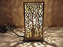 Svietidlá - Drevená stolná lampa s tienidlom - 16531194_