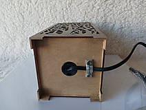 Svietidlá - Drevená stolná lampa s tienidlom - 16531202_