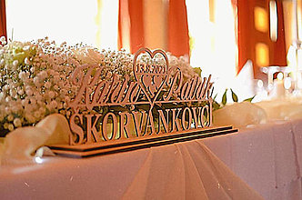 Dekorácie - Svadba / Drevený nápis na svadobný stôl - 16531051_