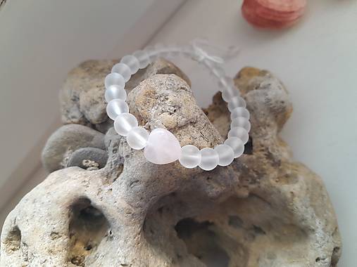 Náramky - Shamballa náramok s minerálmi (Ruženín+matný krištáľ, č. 3973) - 16530892_