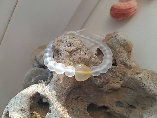 Shamballa náramok s minerálmi (Žltý jadeit+matný krištáľ, č. 3977)